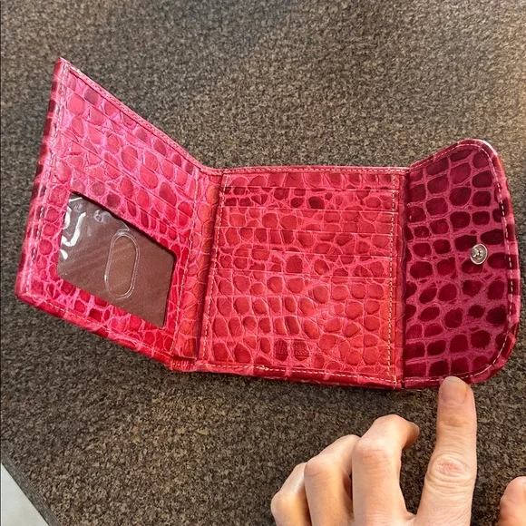 Dooney & Bourke Pink Crocodile Lock Wallet - Picture 3 of 4